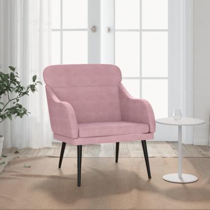 Fotoliu, roz, 63x76x80 cm, catifea GartenMobel Dekor