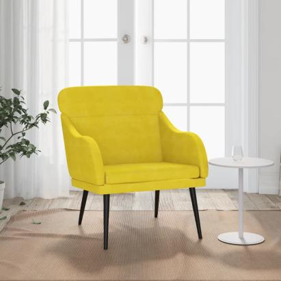 Fotoliu, galben, 63x76x80 cm, catifea GartenMobel Dekor
