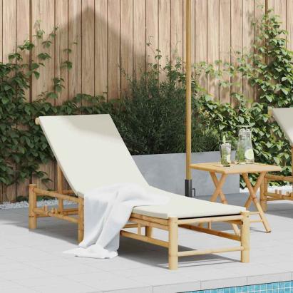 Sezlong cu perne 55x199x30 cm bambus GartenMobel Dekor