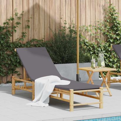 Sezlong cu perne 55x199x30 cm bambus GartenMobel Dekor