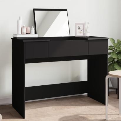 Masă de toaletă cu oglindă, negru, 100x45x76 cm GartenMobel Dekor