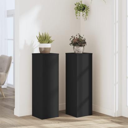 Suporturi de plante, 2 buc., negru, 25x25x80 cm, lemn prelucrat GartenMobel Dekor