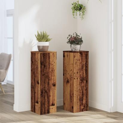 Suporturi de plante 2 buc. lemn vechi 25x25x80cm lemn prelucrat GartenMobel Dekor