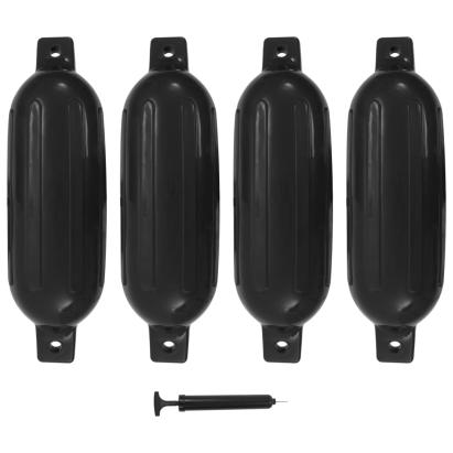 Bară de protecție barcă, 4 buc., negru, 58,5x16,5 cm, PVC GartenMobel Dekor