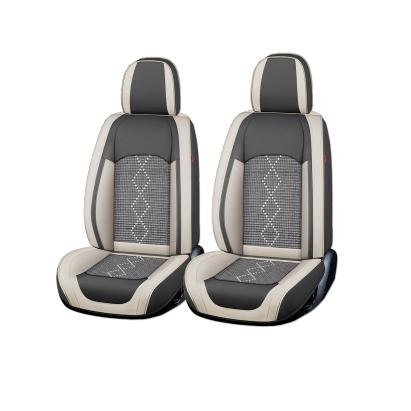 Huse auto premium 5 locuri Carguard Deluxe piele ecologică perforată și textil  - gri deschis - gri inchis Best CarHome