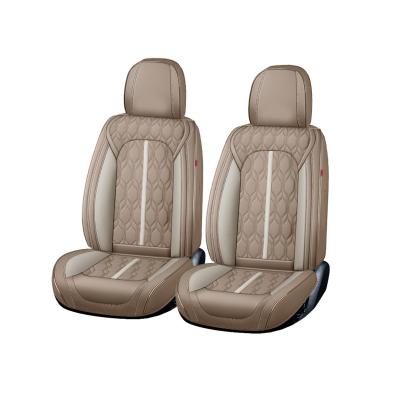 Huse auto premium 5 locuri Carguard Deluxe piele ecologică perforată - maro deschis - crem Best CarHome