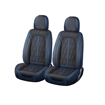 Huse auto premium 5 locuri Carguard Deluxe piele ecologică perforată - albastru inchis - negru Best CarHome