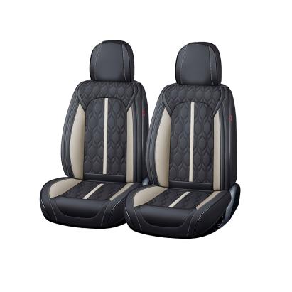 Huse auto premium 5 locuri Carguard Deluxe piele ecologică perforată - negru - alb Best CarHome