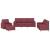 Set canapea cu perne, 4 piese, roșu vin, material textil GartenMobel Dekor