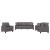 Set de canapele cu perne, 3 piese, gri, piele ecologică GartenMobel Dekor