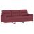 Set canapea cu perne, 3 piese, roșu vin, material textil GartenMobel Dekor
