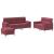 Set canapea cu perne, 3 piese, roșu vin, material textil GartenMobel Dekor