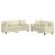 Set de canapele cu perne, 2 piese, crem, piele ecologică GartenMobel Dekor