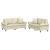 Set de canapele cu perne, 2 piese, crem, piele ecologică GartenMobel Dekor