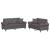 Set de canapele cu perne, 2 piese, gri, piele ecologică GartenMobel Dekor