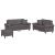 Set de canapele cu perne, 3 piese, gri, piele ecologică GartenMobel Dekor