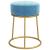 Taburet rotund, albastru deschis, catifea GartenMobel Dekor