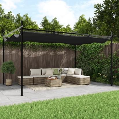 Pergola cu acoperiș retractabil, antracit, 395x292x230 cm GartenMobel Dekor