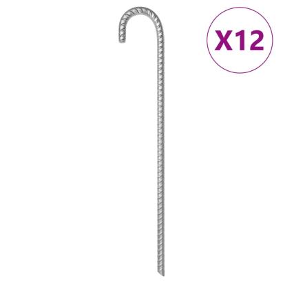 Țăruși de cort, 12 buc., 41,5 cm, Ø12 mm, oțel galvanizat GartenMobel Dekor
