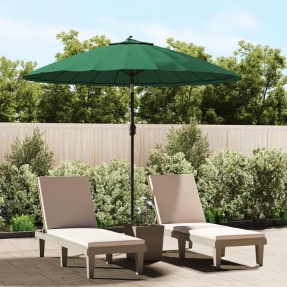 Umbrelă de soare de exterior, stâlp aluminiu, verde, 270 cm GartenMobel Dekor