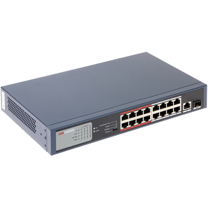 Switch 16 porturi PoE, 2 porturi uplink - HIKVISION SafetyGuard Surveillance