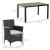 Set mobilier gradina/terasa, PE ratan, otel, negru si bej, 1 masa, 6 fotolii, Adelia GartenVIP DiyLine