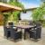 Set mobilier gradina/terasa, PE ratan, otel, negru si bej, 1 masa, 6 fotolii, Adelia GartenVIP DiyLine