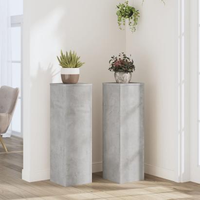 Suport de plante, 2 buc., gri beton, 25x25x80 cm lemn prelucrat GartenMobel Dekor