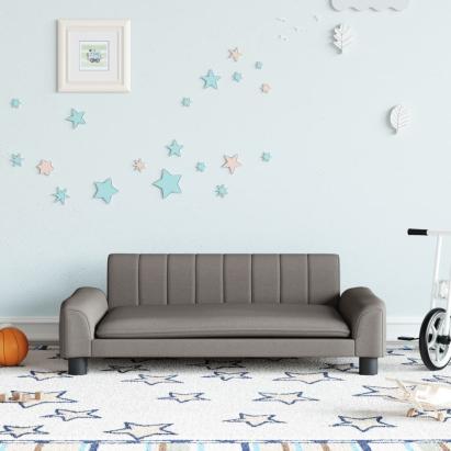 Canapea pentru copii, gri taupe, 90x53x30 cm, material textil GartenMobel Dekor