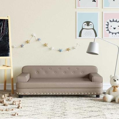 Canapea pentru copii, cappuccino, 90x53x30 cm, piele ecologică GartenMobel Dekor