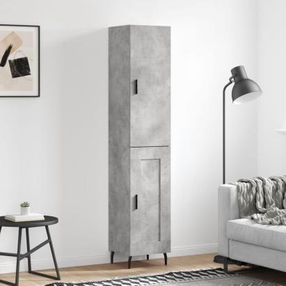 Dulap înalt, gri beton, 34,5x34x180 cm, lemn prelucrat GartenMobel Dekor
