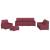 Set canapea cu perne, 4 piese, roșu vin, material textil GartenMobel Dekor