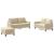 Set de canapele cu perne, 3 piese, crem, textil GartenMobel Dekor