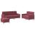 Set canapea cu perne, 3 piese, roșu vin, material textil GartenMobel Dekor