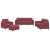 Set canapea cu perne, 4 piese, roșu vin, material textil GartenMobel Dekor