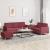 Set canapea cu perne, 3 piese, roșu vin, material textil GartenMobel Dekor