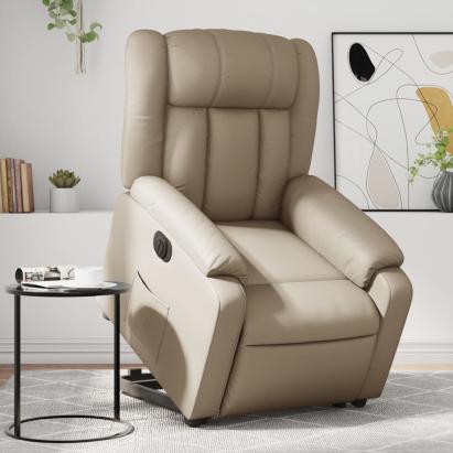Fotoliu rabatabil electric cu ridicare, cappuccino GartenMobel Dekor
