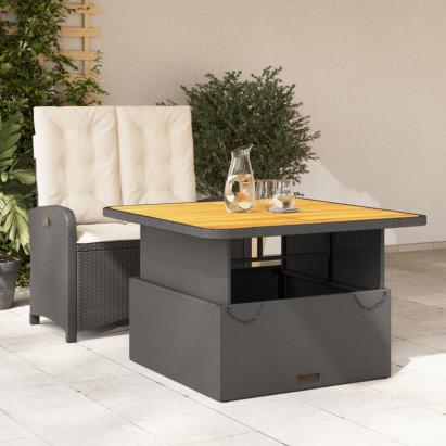 Set mobilier de grădină cu perne, 2 piese, negru, poliratan GartenMobel Dekor