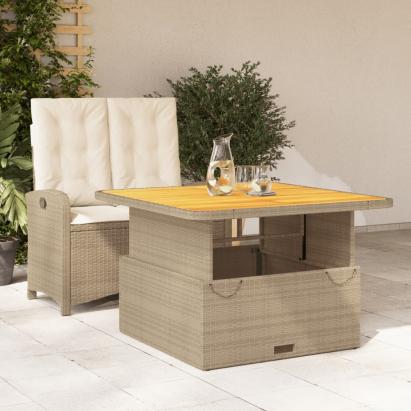 Set mobilier de grădină, 2 piese, cu perne, bej, poliratan GartenMobel Dekor