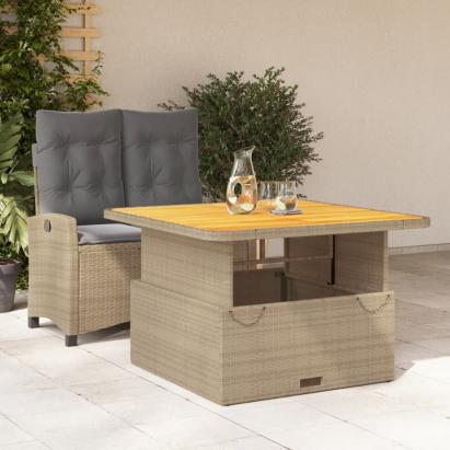 Set mobilier de grădină, 2 piese, cu perne, bej, poliratan GartenMobel Dekor