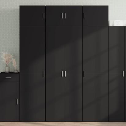 Dulap de depozitare, negru, 70x42,5x225 cm, lemn prelucrat GartenMobel Dekor