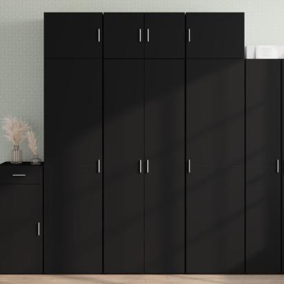 Dulap înalt, negru, 70x42,5x185 cm, lemn prelucrat GartenMobel Dekor
