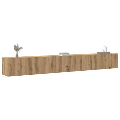 Set dulap TV 3 piese montat pe perete Stejar artizanal GartenMobel Dekor
