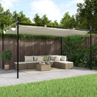 Pergola cu acoperiș retractabil, crem, 395x292x230 cm GartenMobel Dekor