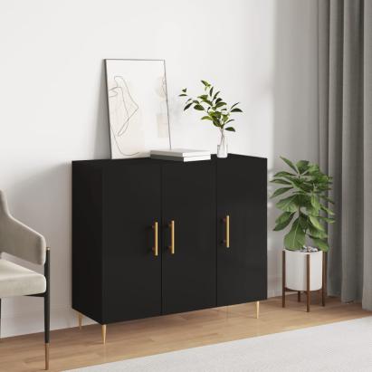 Dulap, negru, 90x34x80 cm, lemn compozit GartenMobel Dekor