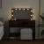 Masă de toaletă cu LED, stejar afumat, 100x40x120 cm GartenMobel Dekor