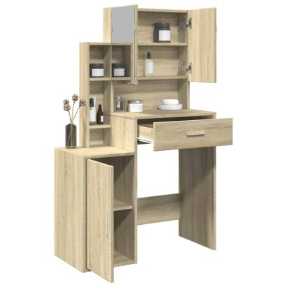 Masă de toaletă cu dulap, stejar sonoma, 80x35x132 cm GartenMobel Dekor
