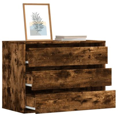 Dulap colț cu sertare stejar fumuriu 80x41x58 cm lemn prelucrat GartenMobel Dekor