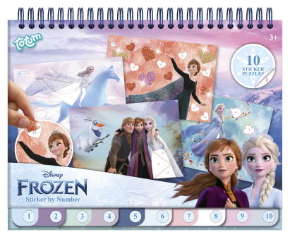 Carte de colorat & abtibilduri cu numere - Frozen PlayLearn Toys