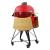 Gratar gradina cu carbuni, grill rotund, ceramic, cu roti, capac, rafturi, 128x80x120 cm, Kamado L-size GartenVIP DiyLine
